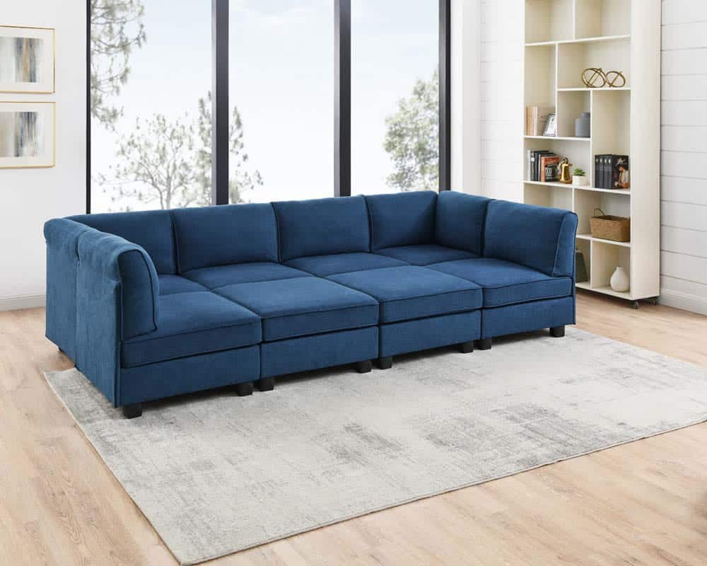 Bold-Colored Sectional Pit Sofa