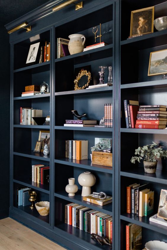 Bold Coloured Bookshelves
