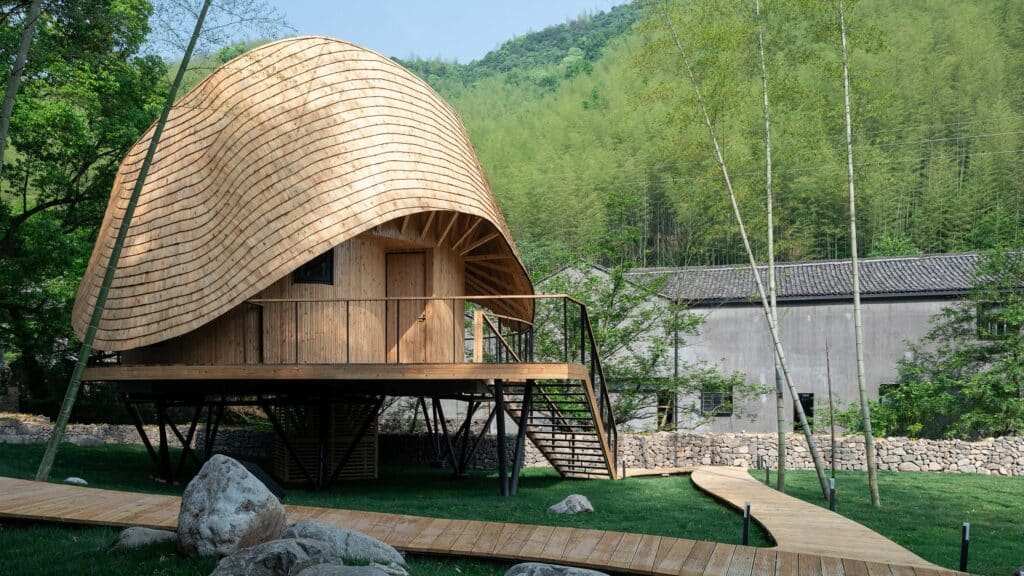 Circular-Shaped Village House Front