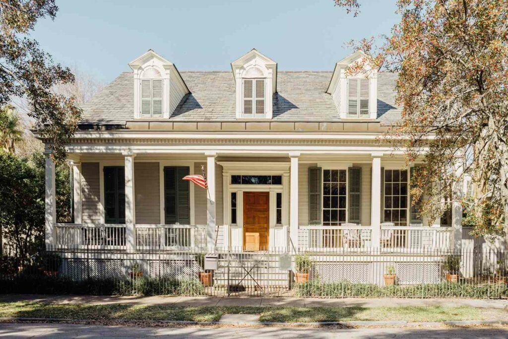 Colonial-Style Village House Front