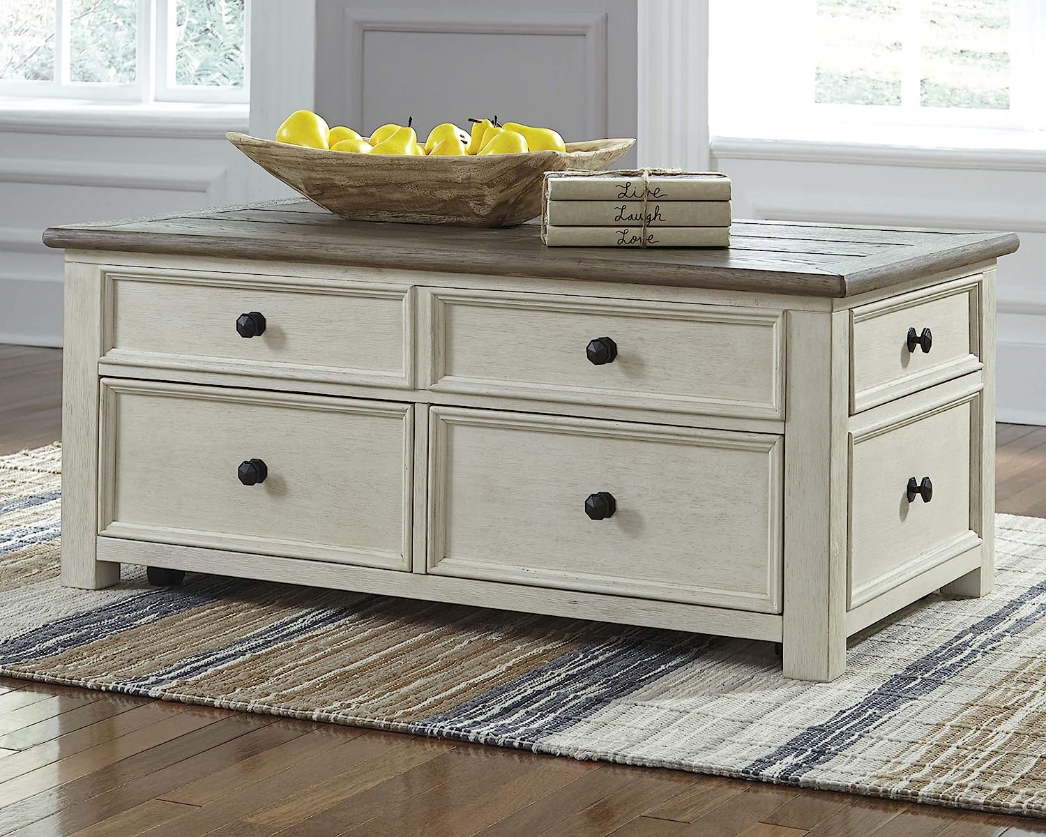 Farmhouse-Style Rectangular Coffee Table