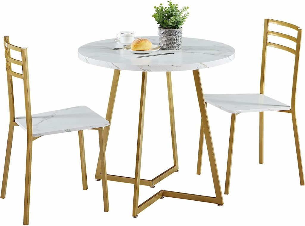 Faux Marble Top Small Dining Set