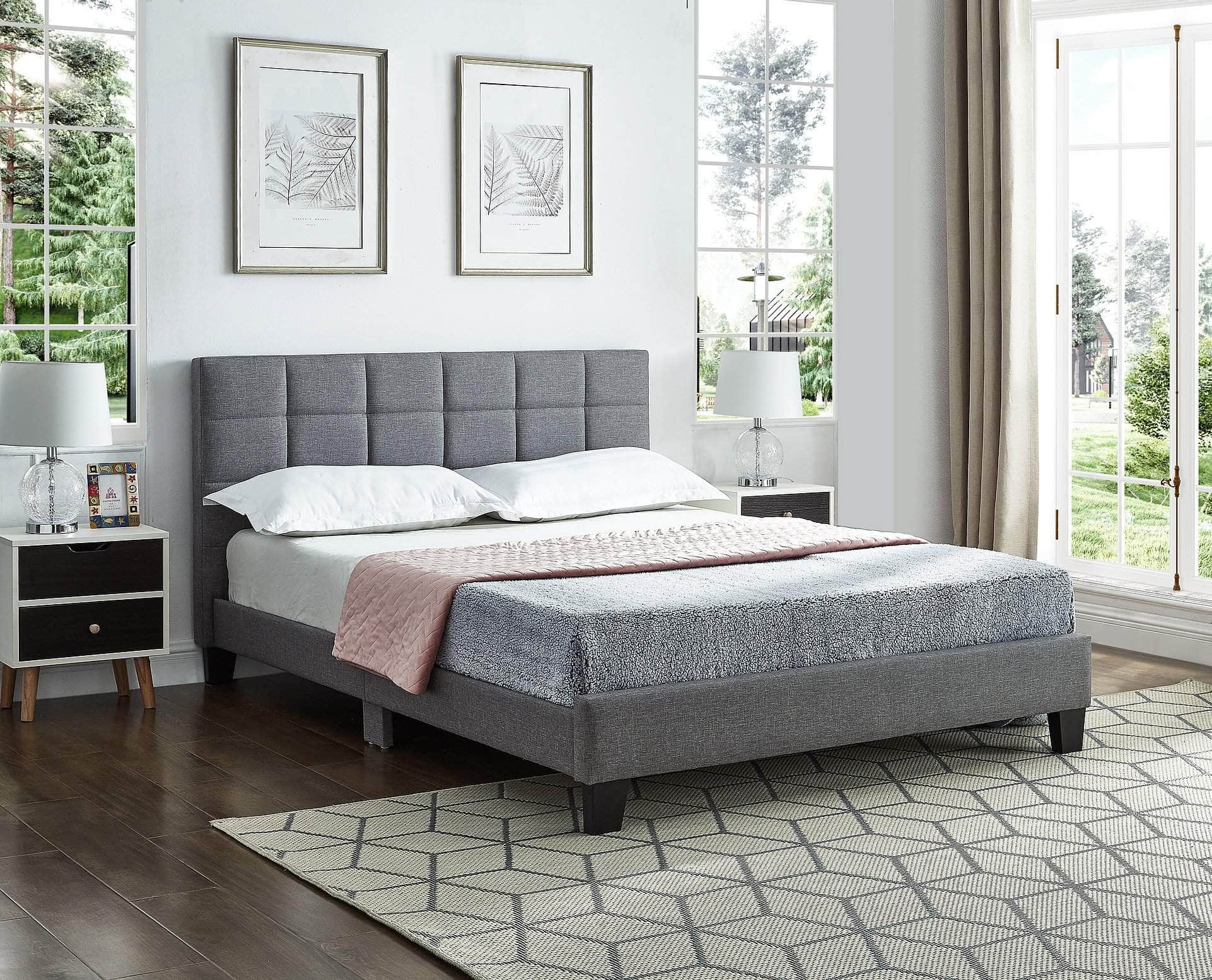 Gray Fabric Headboard