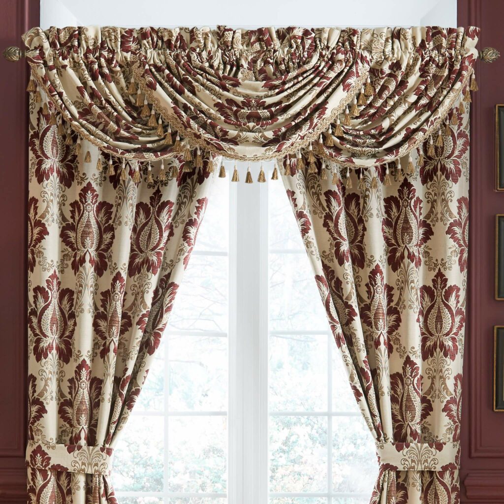 Heavy Brocade Bay Window Curtains