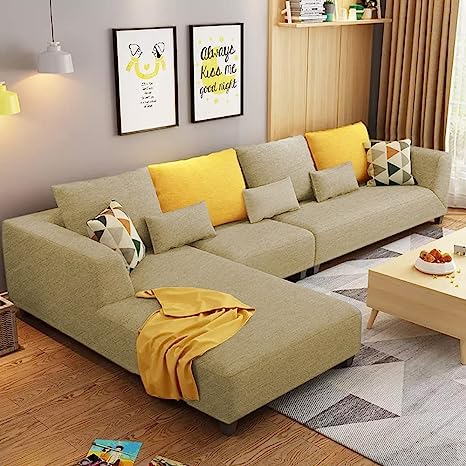 L-Shaped Wooden Sectional Couch Pit