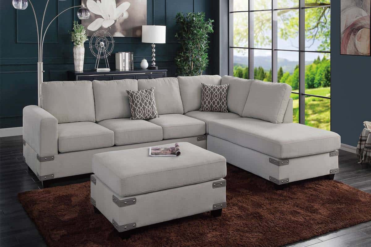 Light Grey Chenille Sectional