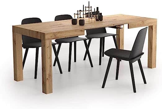 Mobili Fiver Rustic Oak Extendable Dining Table