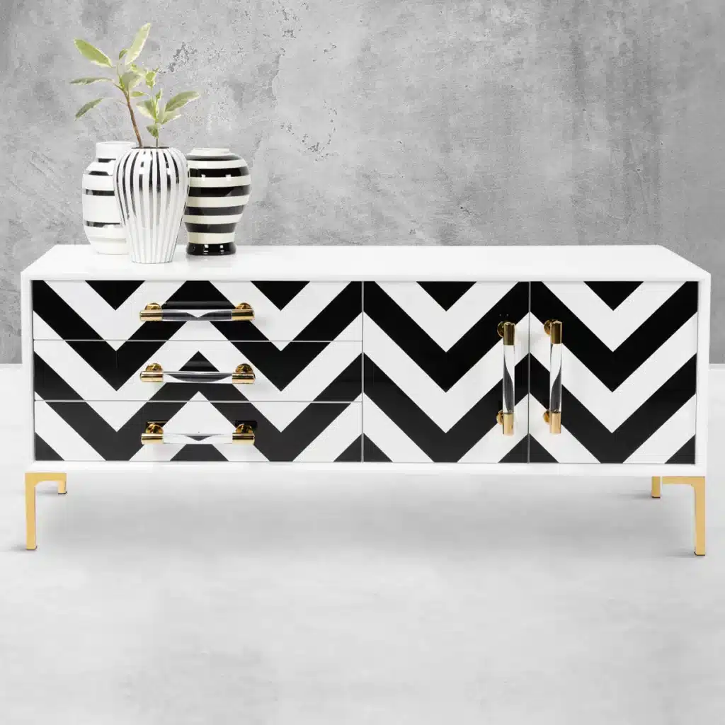 Modern Zig Zag Pattern Paint Dresser Ideas