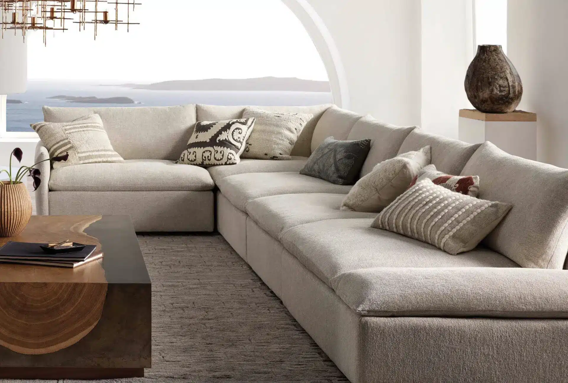 Oversized Cream Deep Seating Sectional