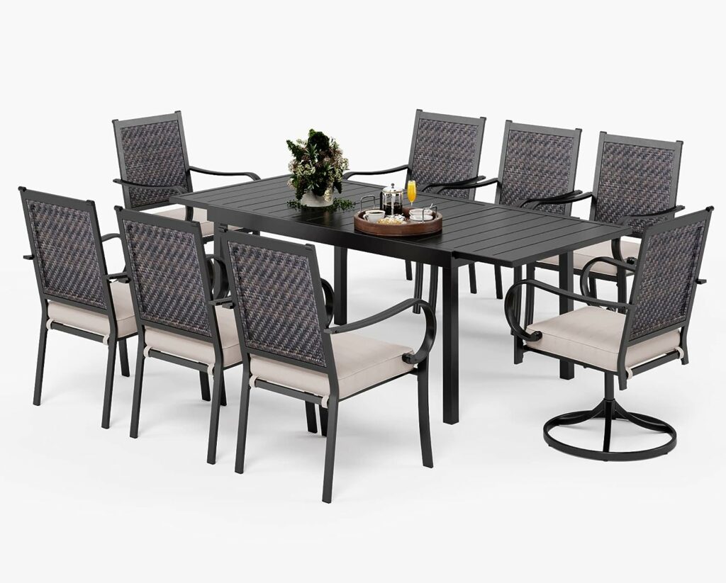 PHI VILLA 9 Piece Outdoor Extendable Dining Set