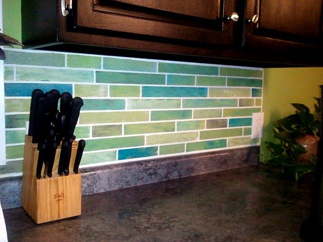 Painted Subway Tile Backsplash