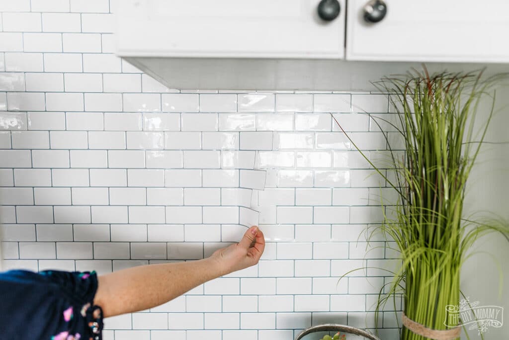 Peel-And-Stick Subway Tile Backsplash