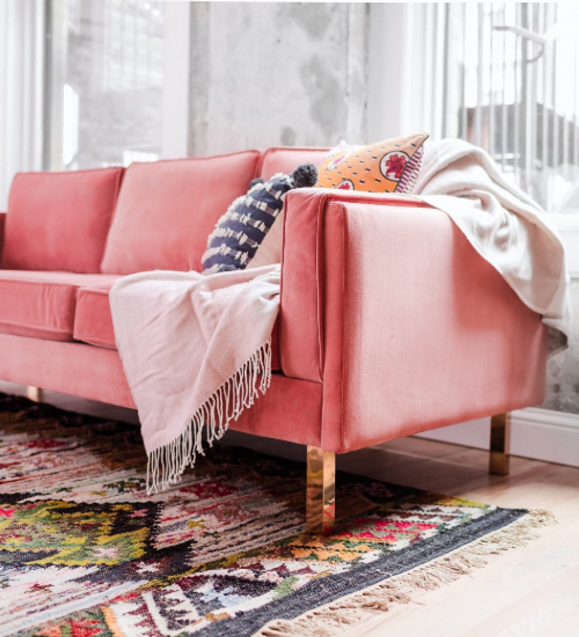 Pink Deep Seating Sectional