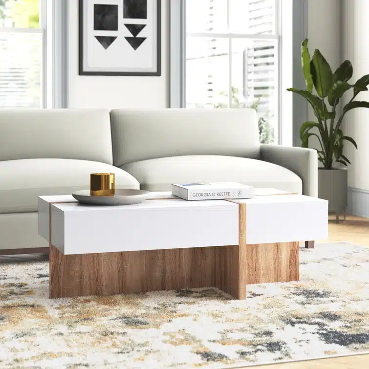 Scandi Design Wood Coffee Table with Storage