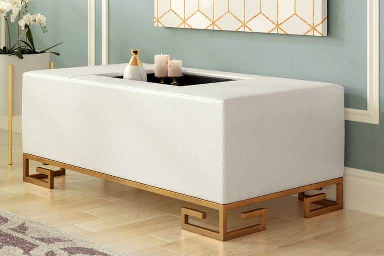 Stylish Faux Leather Coffee Table Ottoman