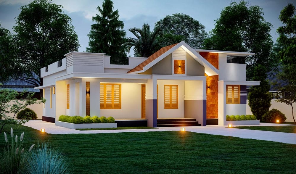 Traditional Village Single-Floor House Front Design