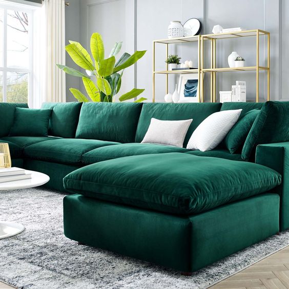 Velvet Green Comfortable Seating