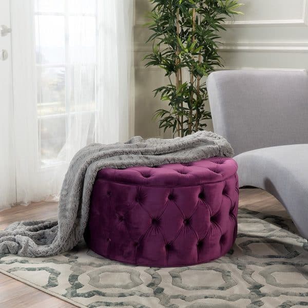 Velvet Tufted Ottoman Coffee Table