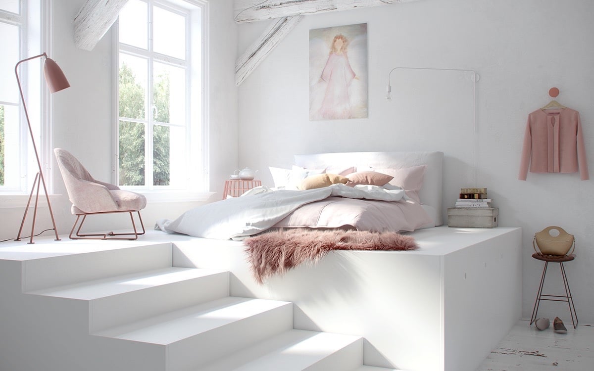 White on White Bedroom Wall