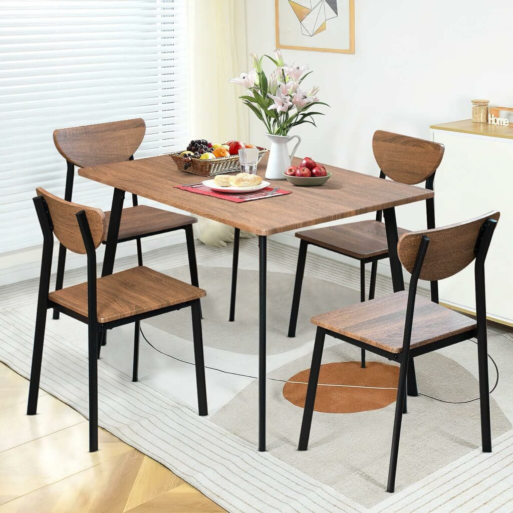 Wooden Dining Set for Rustic Interior